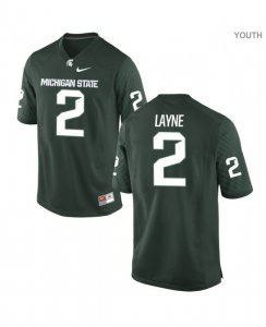 Youth Justin Layne Michigan State Spartans #2 Nike NCAA Green Authentic College Stitched Football Jersey KJ50S22RK